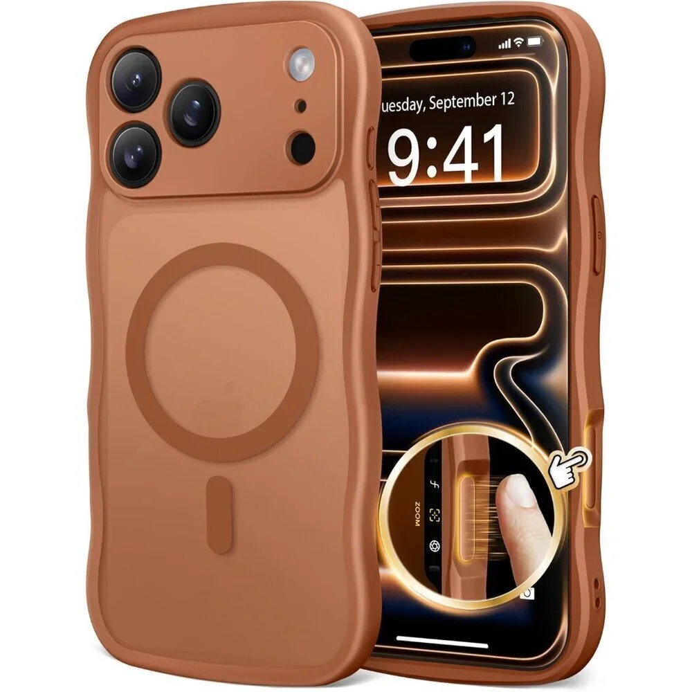 Women Dark Orange Iphone 17 Pro Max Case Full Camera Protection Mag Safe